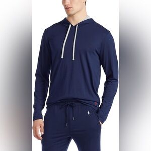 NWT Polo Ralph Lauren Large Supreme Comfort Long Sleeve Hoodie in Navy
